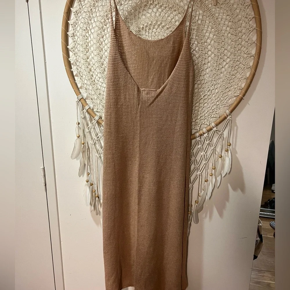 Onia Sweater Maxi Dress In Tan - Picture 9 of 10